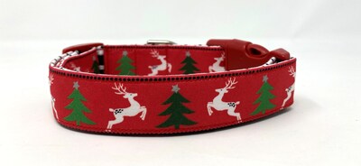 Deer and Pine Tree Winter Dog Collar - image4